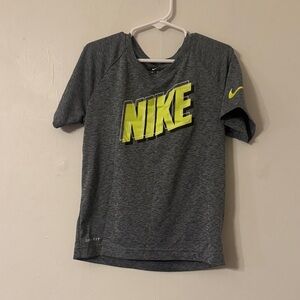 Nike Kids Charcoal and Neon Yellow Tee